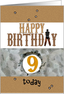 9 Years Old Birthday Cowboy Theme card