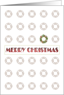 Christmas Black and White and Colored Holiday Wreaths in Rows card