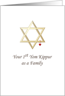 1st Yom Kippur As A Family Star of David With a Red Heart card