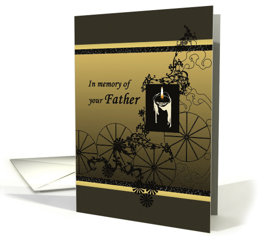 Anniversary of Father's Death Illustration of Lit Yahrzeit Candle card