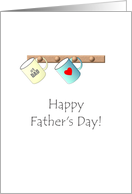Father’s Day for Dad Coffee Mugs Hanging From Mug Rack card