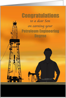 Son Earning Petroleum Engineering Degree Land Rig and Pump Jack card