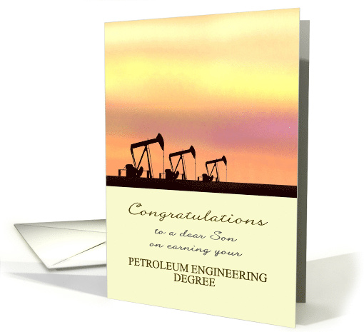 Son Earning Petroleum Engineering Degree Pump Jacks Morning Sky card