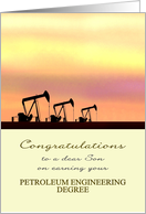 Son Earning Petroleum Engineering Degree Pump Jacks Morning Sky card