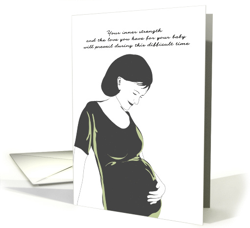 Encouragement During High Risk Pregnancy Mom to Be Holding Tummy card