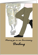 Missing A Deployed Army Husband on Wedding Anniversary card