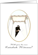 Be Our Ketubah Witness Bride and Groom Standing Underneath Chuppah card