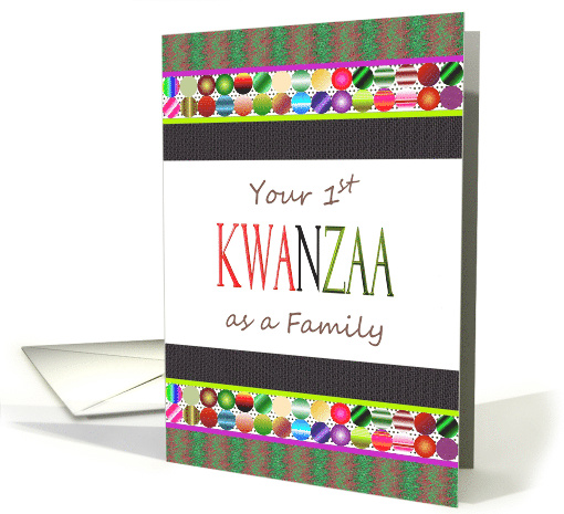 1st Kwanzaa As A Family Colorful Geometric Borders card (1400610)