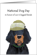 National Dog Day Gordon Setter with Cap and Goggles card