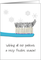 Christmas From Dentist To Patients Greetings On A Toothbrush card