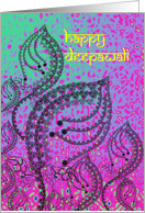1st Deepawali as Newlyweds Swirling Florals on Abstract Background card