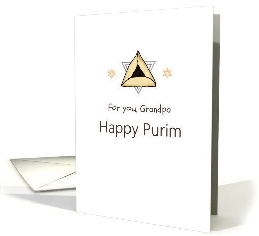 Purim for Grandpa Hamantaschen Forming Part of Star of David card