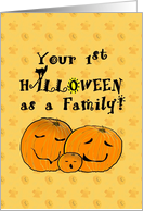 1st Halloween As A Family Pumpkins Black Cat And Spooks card