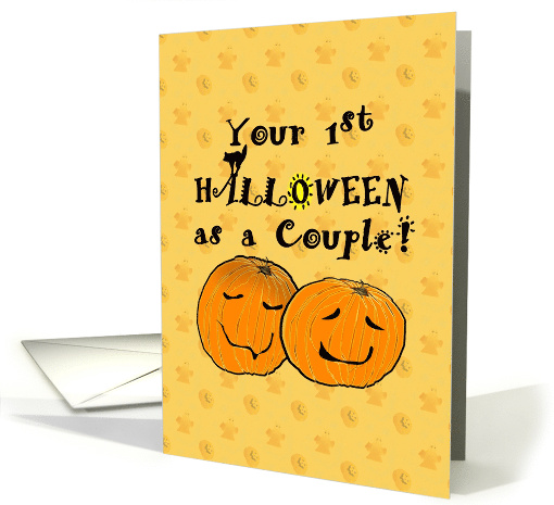 1st Halloween As A Couple Pumpkins Black Cat And Spooks card (1402956)