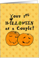 1st Halloween As A Couple Pumpkins Black Cat And Spooks card
