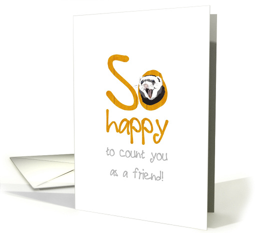 So Happy To Count You As a Friend Friendship Cute Ferret card