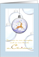 1st Christmas After Divorce Bauble Design with Prancing Deer card