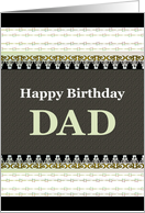 Birthday for Dad Fancy Borders in Grey Black and White card