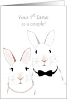1st Easter as a Couple Cute Bunny Couple card