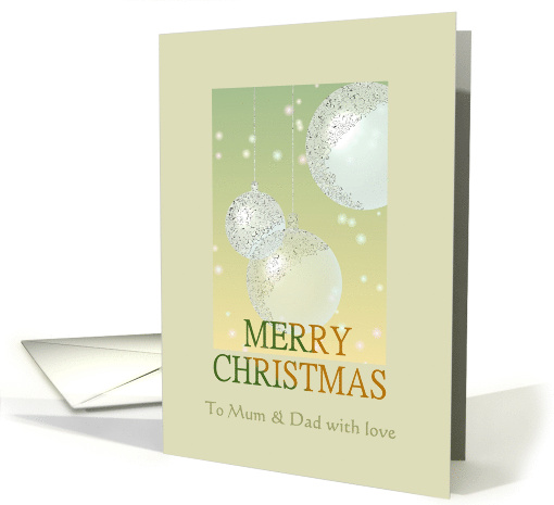 Christmas For Mum And Dad Etched Glass Baubles card (1405484)