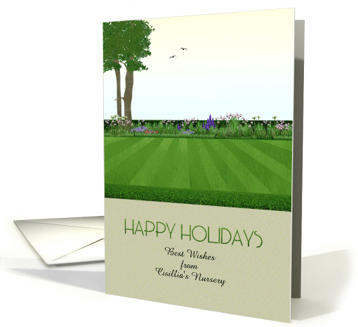 Custom Happy Holidays Nursery To Customers Pretty Flower Beds card