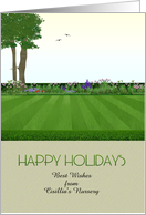 Custom Happy Holidays Nursery To Customers Pretty Flower Beds card