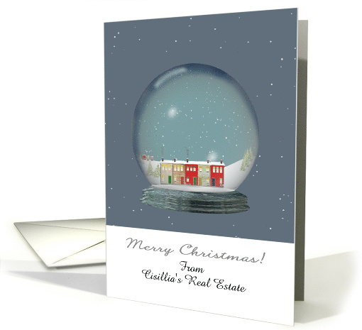 Custom Greeting Real Estate Agent to Clients Christmas Snow Globe card