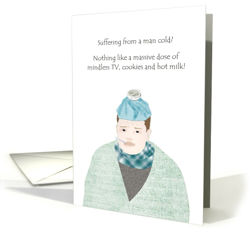 Get Well From Man Cold Patient With Ice Pack Thermometer... (1406954)