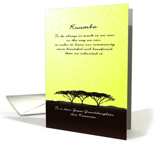 Kwanzaa Seven Principles for Great Granddaughter Kuumba... (1407418)