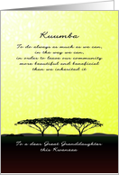 Kwanzaa Seven Principles for Great Granddaughter Kuumba Creativity card