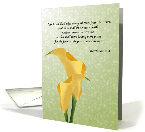 For Pastor on Loss of Loved One Yellow Arum Lily Sympathy card