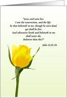 For Pastor on Loss of Loved One Yellow Rose Bud Sympathy card