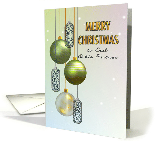 Christmas For Dad And Partner Colorful Baubles And Glass... (1408204)