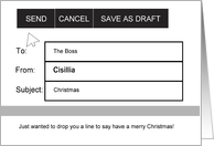 Customizable electronic mail Christmas greeting for boss card