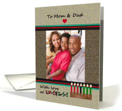 With Love At Kwanzaa To Mom And Dad Kinara Photocard card (1408782)