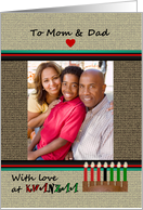 With Love At Kwanzaa To Mom And Dad Kinara Photocard card
