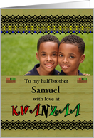 Photocard Kwanzaa For Half Brother Fancy Borders Kinara With Candles card