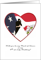 Be My Maid Of Honor 4th July Wedding Bride And Groom Old Glory card