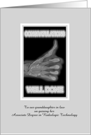 Gaining Associate Degree Graduation Congratulations Hand X-Ray card