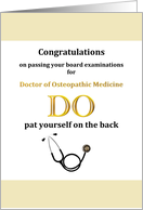 Congratulations Passing Doctor of Osteopathic Medicine DO Stethoscope card