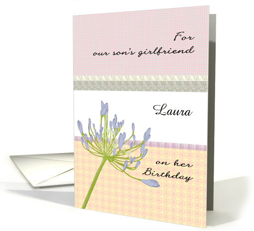 Customizable Birthday Son's Girlfriend Agapanthus Fancy Borders card