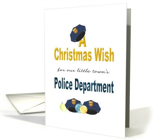 Christmas For Police Department Police Hats And Glass Baubles card
