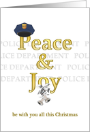 Peace And Joy Christmas Greeting From Police Department Silver Bells card