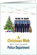 Christmas For Police Department Policemen And K-9 Unit Singing Carols card