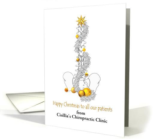 Christmas From Chiropractic Clinic Ornaments On Lumbar Vertebrae card