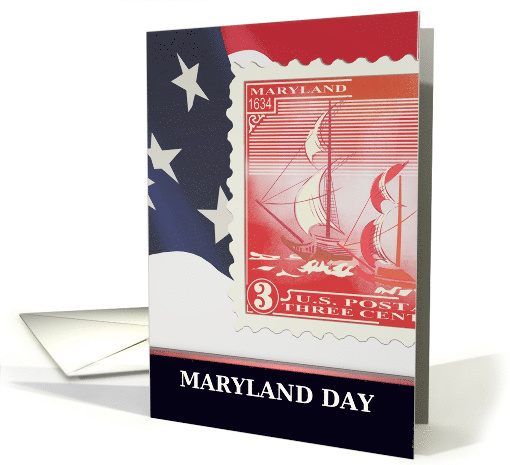 Maryland Day Stars and Stripes Ark and Dove 1934 Stamp Issue card