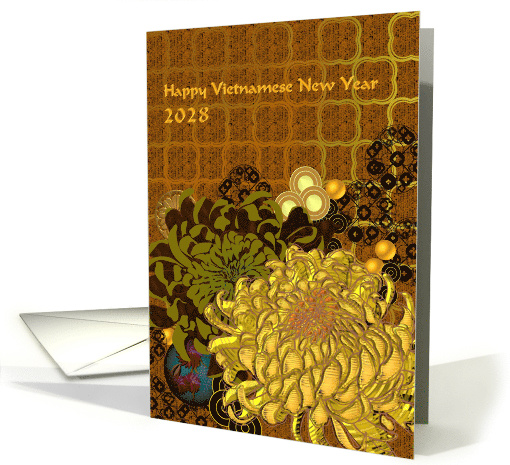 Vietnamese New Year 2028 Chrysanthemums And Floral Spheres card