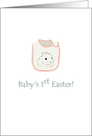 Baby’s 1st Easter Cute Bib with Picture of a Baby Rabbit card