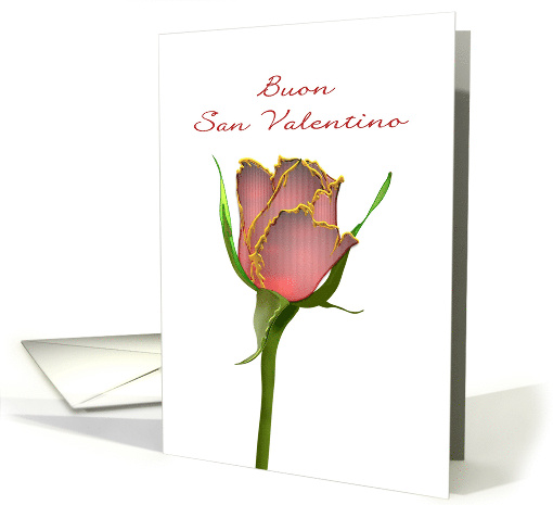 Valentine's Day in Italian Pretty Red Rose Buon San Valentino card