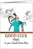 Good Luck Male Participant In Cyclo Cross Race Custom card